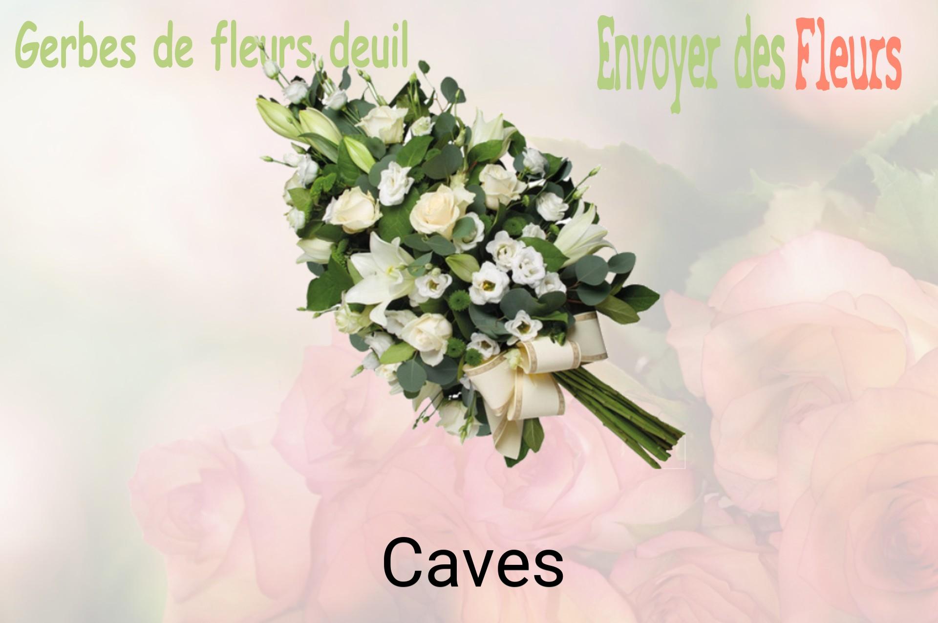 Gerbe de fleurs de deuil livrée à Caves
